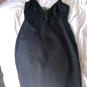 Halter Lace Accent Mini Dress